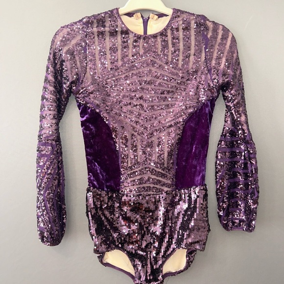 Tenth House Omega Dance Costume Style TH18109Size MA Adult Eggplant Jazz - Picture 3 of 12